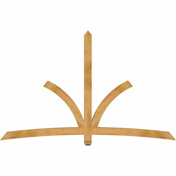 Ekena Millwork Davenport Rough Sawn Timber Gable Bracket, Western Red Cedar, 96"W x 60"H x 4"D x 4"F, 15/12 Pitch GBW096X60X0404DAV00RWR - main